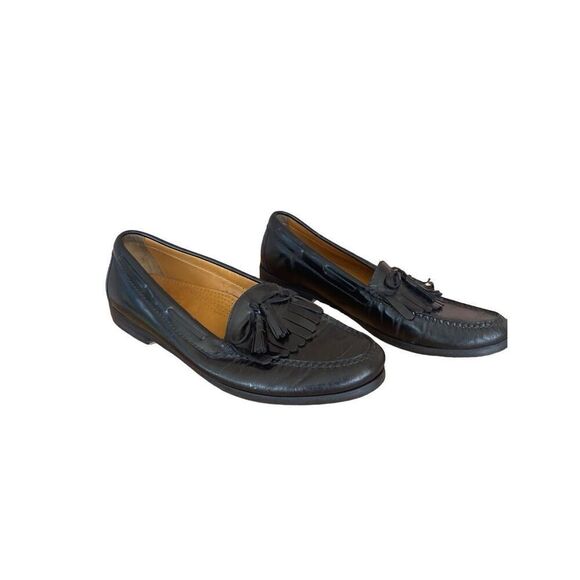 Cole Haan Womens Black Leather Tasseled Slip On Loafer Size 11D - Picture 5 of 7